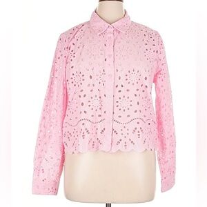 Ultra Pink Women's Eyelet Lace Blouse